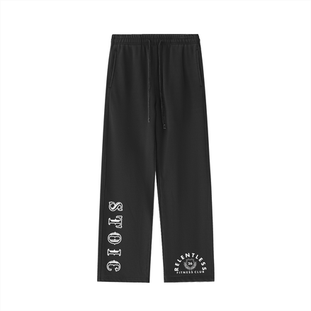the front of black vintage washed sweatpants