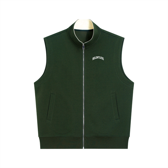 the front of the green Establishment Icon Vest