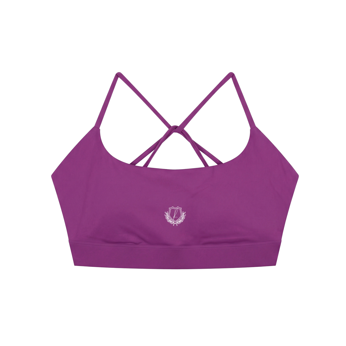 The front of a purple Multi-Strap Sports Bra