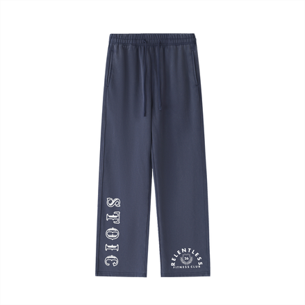 the front of navy blue vintage washed sweatpants