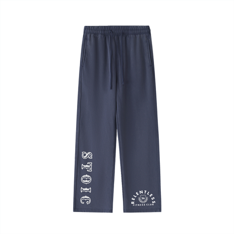 the front of navy blue vintage washed sweatpants