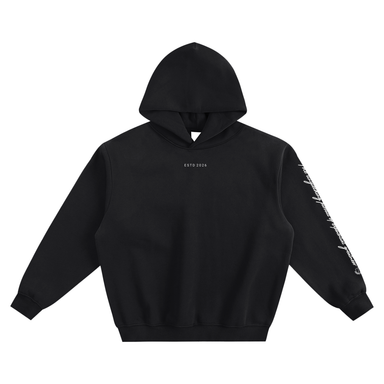 The front of the black Official Member Hoodie