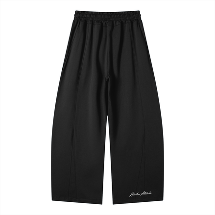 Wide Leg Panel Sweatpants black back